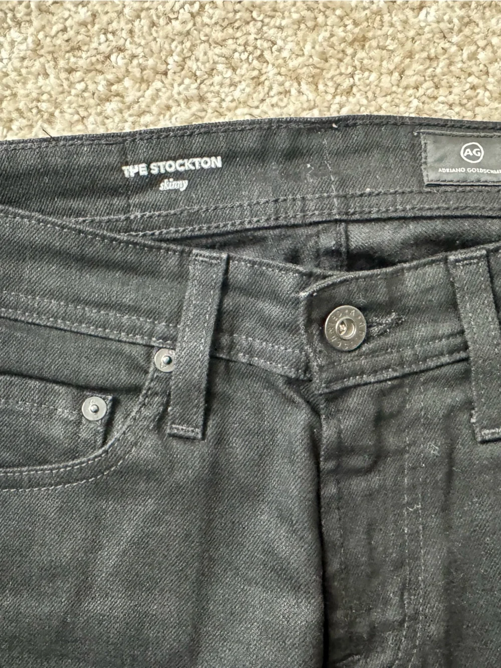 AG Adriano Goldschmied The Stockton Black Skinny Jeans